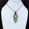 Ruby In Fuchsite, Coral Gemstone Pure Copper Wire Wrapped Handmade Jewelry Pendant Gift