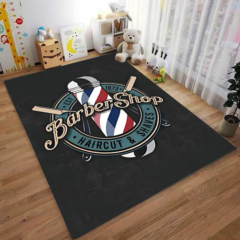 Barber Shop Carpet with Retro Barber Pole Design for Home Decor Suitable for Use As an Anti-slip for Living Room Bedroom Sofas