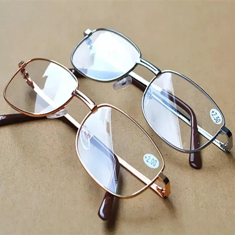 Metal Frame Square Reading Glasses Anti-fatigue Fashion High Definition Presbyopia Diopter +1.0 +1.5 +2.0 +3.5 +4.0
