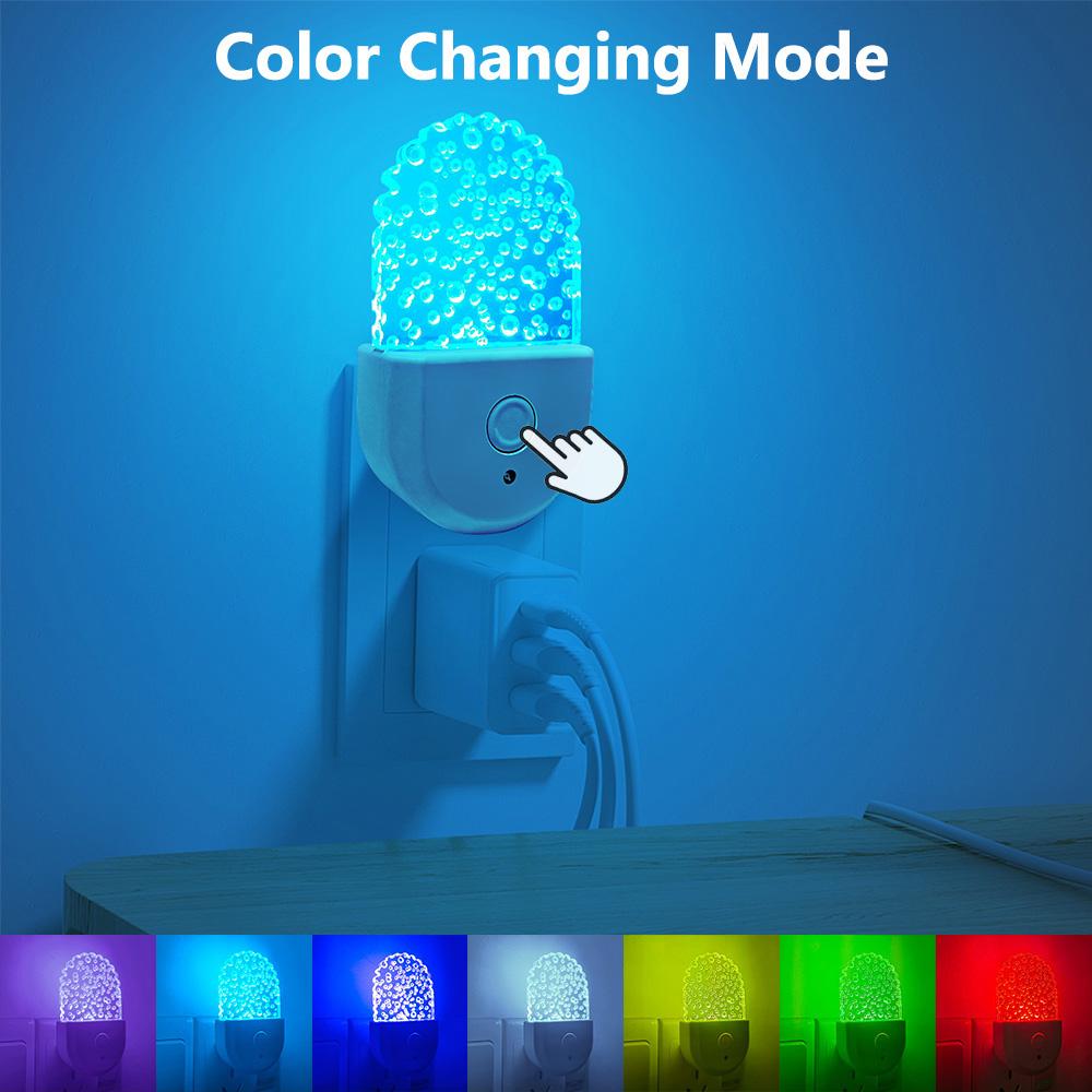 RGB Plug In Night Light Color Changing LED Nightlight for Kids Living Room Bedroom Bedside Lamp
