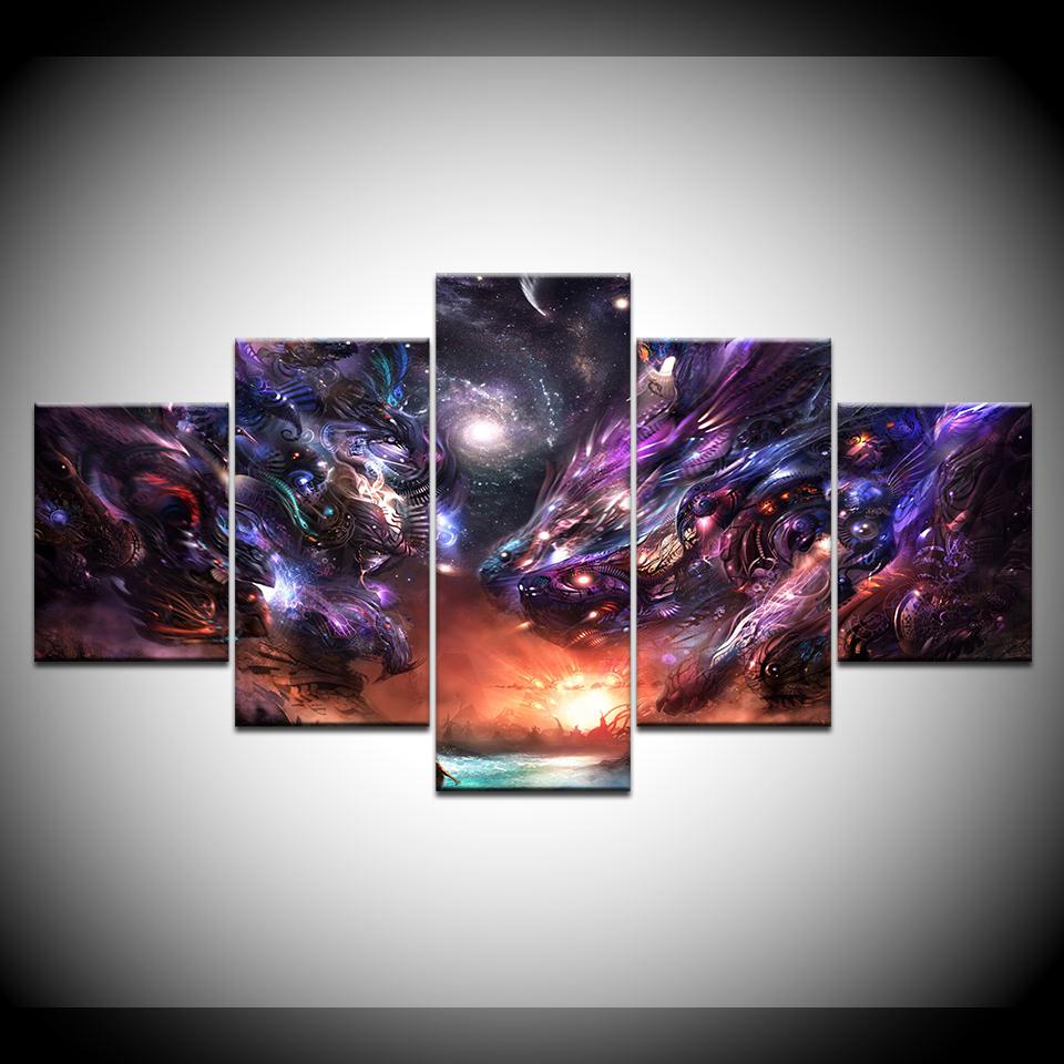 

Several glowing faucets 5 Piece HD Wallpapers Art Canvas Print modern Poster Modular art painting for living room Home Decor 20x35 20x45 20x55cm
