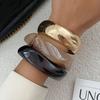 Ingemark 3 Styles Boho Resin Acrylic Thick Bangles for Women New Trendy Goth Geometric Wide Arm Bracelets Daily Jewelry Gift