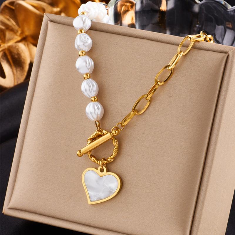 Collana Donna Con Ciondolo A Cuore In Ottone Placcato, Lunghezza Regolabile E Ipoallergenica, In Elegante Scatola Regalo