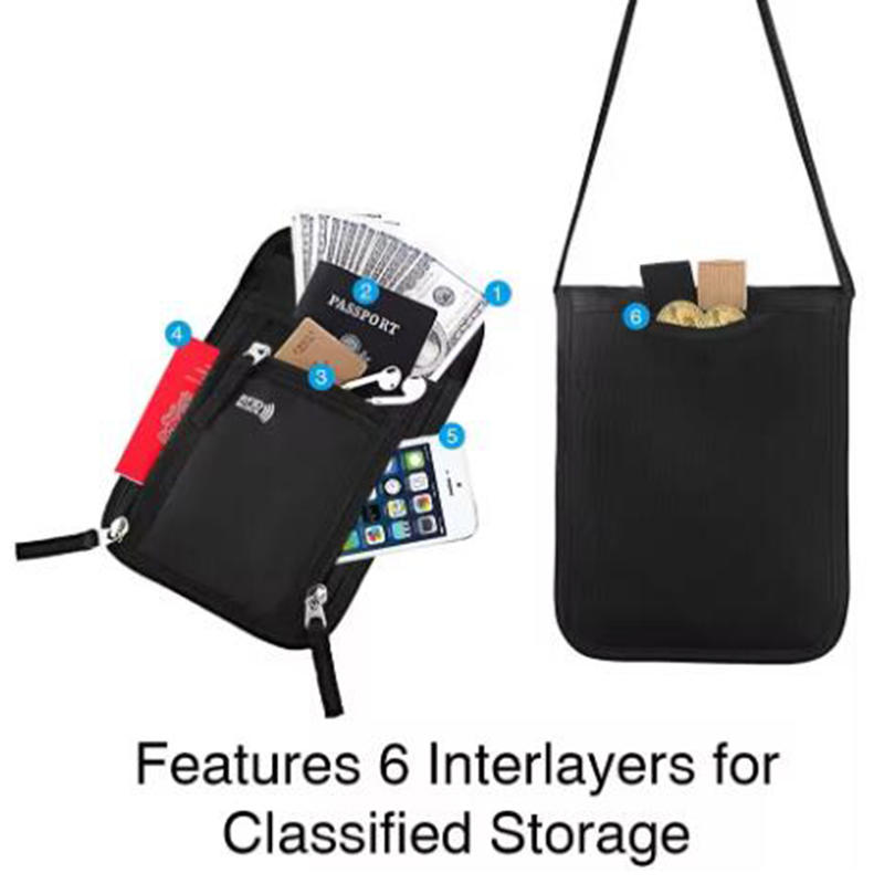 Multifunctional Passport Holder Neck Pouch for Women Men Lightweight Travel ID Card Holder Document Pouch Slim Crossbody Purse