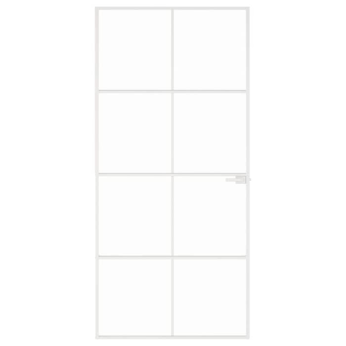 VidaXL Interior Door White 93x201.5 Cm Tempered Glass Thin Aluminum 153672