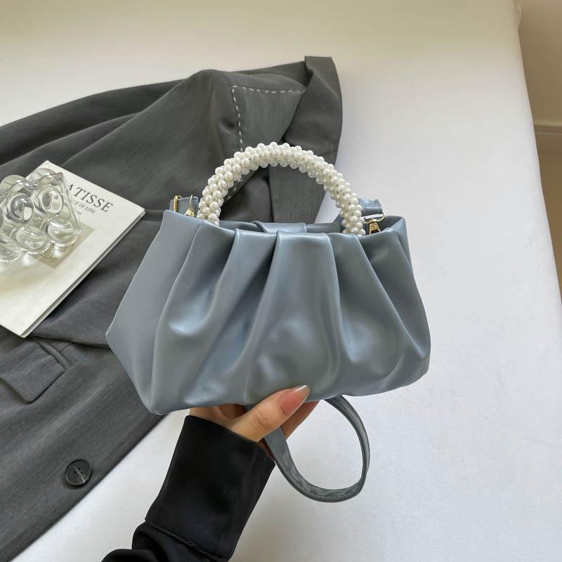 

Bag Women s Autumn Niche New Women s Bag Pearl Pleated Cloud Small Handbag One Shoulder Crossbody Mini Bag синий