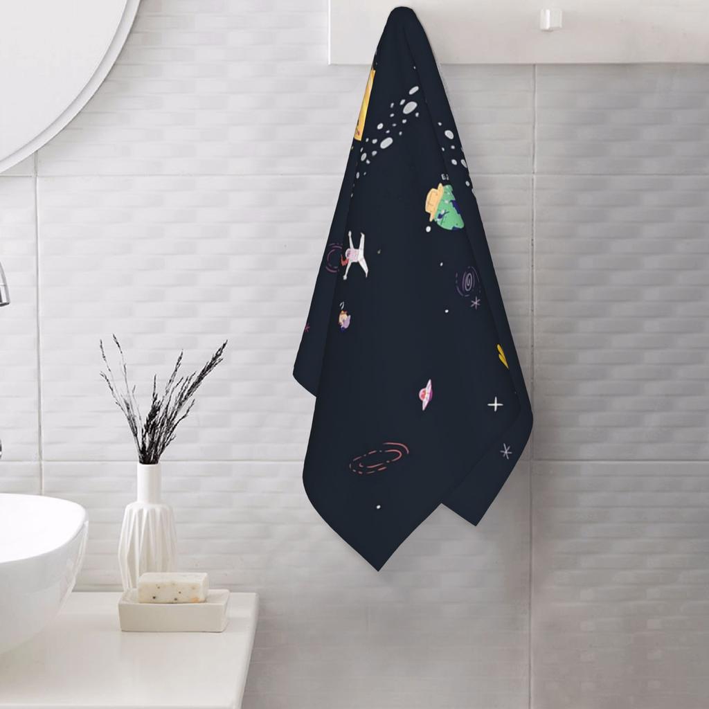Out of Space Map Soft Face Towel Quick Dry Pool Bath Cotton Towels Absorbent