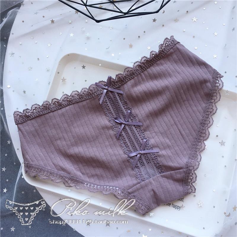 Roztomilá holčičí mašlička boky krajka elastické velké pohodlné nízké dámské kalhotky