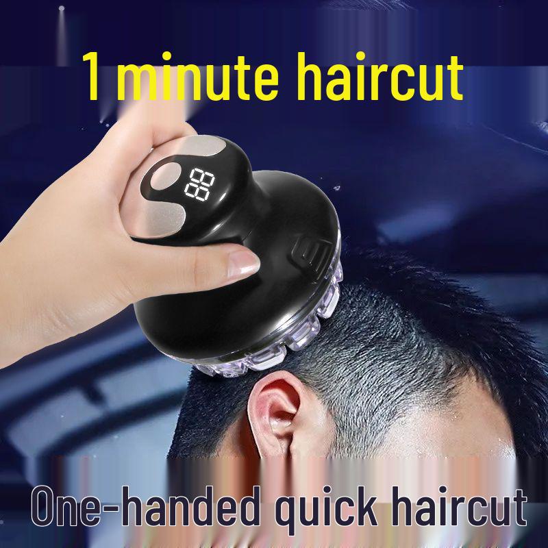 UFO Elektrischer Haarschneider für Herren: Automatischer rotierender Rasierer für Glatzen und Stoppeln