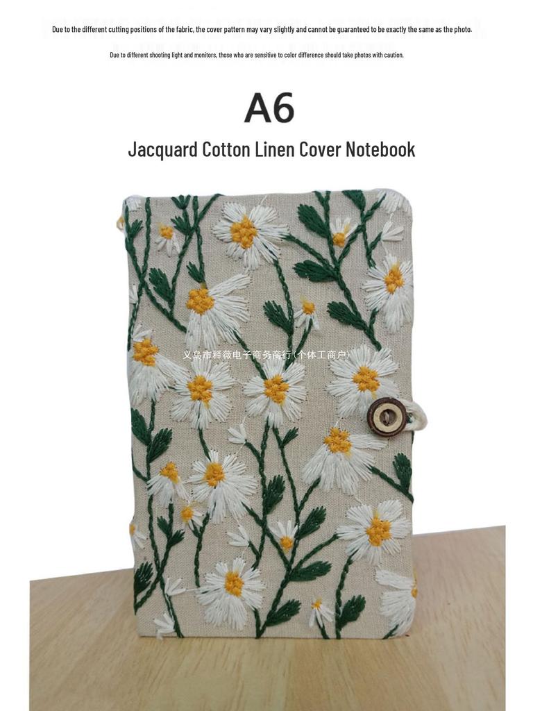 A6 Embroidery Cloth Notebook: Student Planner & Diary