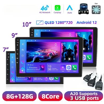 X2din Android 12 Car Radio Multimedia Player Universal 7 9 10" Carplay Stereo 4G GPS DVD For Nissan Hyundai Toyota CR-V Kia 3USB