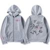 Unisex Harajuku Stray Kids Maxident Print Zip-Up Hoodie, Hip-Hop Y2K Style