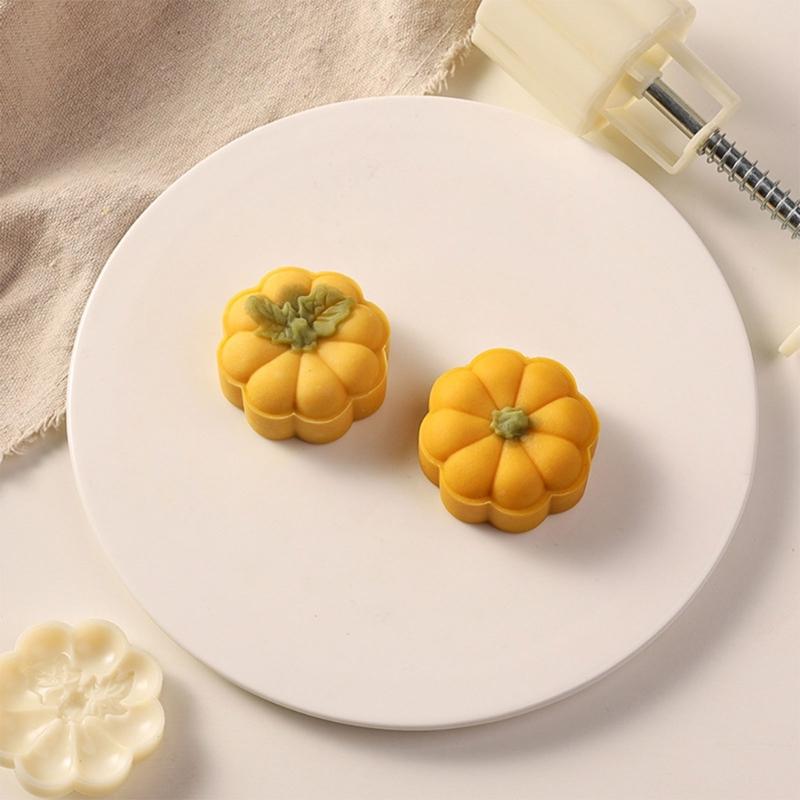 MidAutumn Festival Mooncake Makers Pumpkins Shape Moon Cake Mold Cookie Stamps DIY Hand Press Cookie Dessert Cutters
