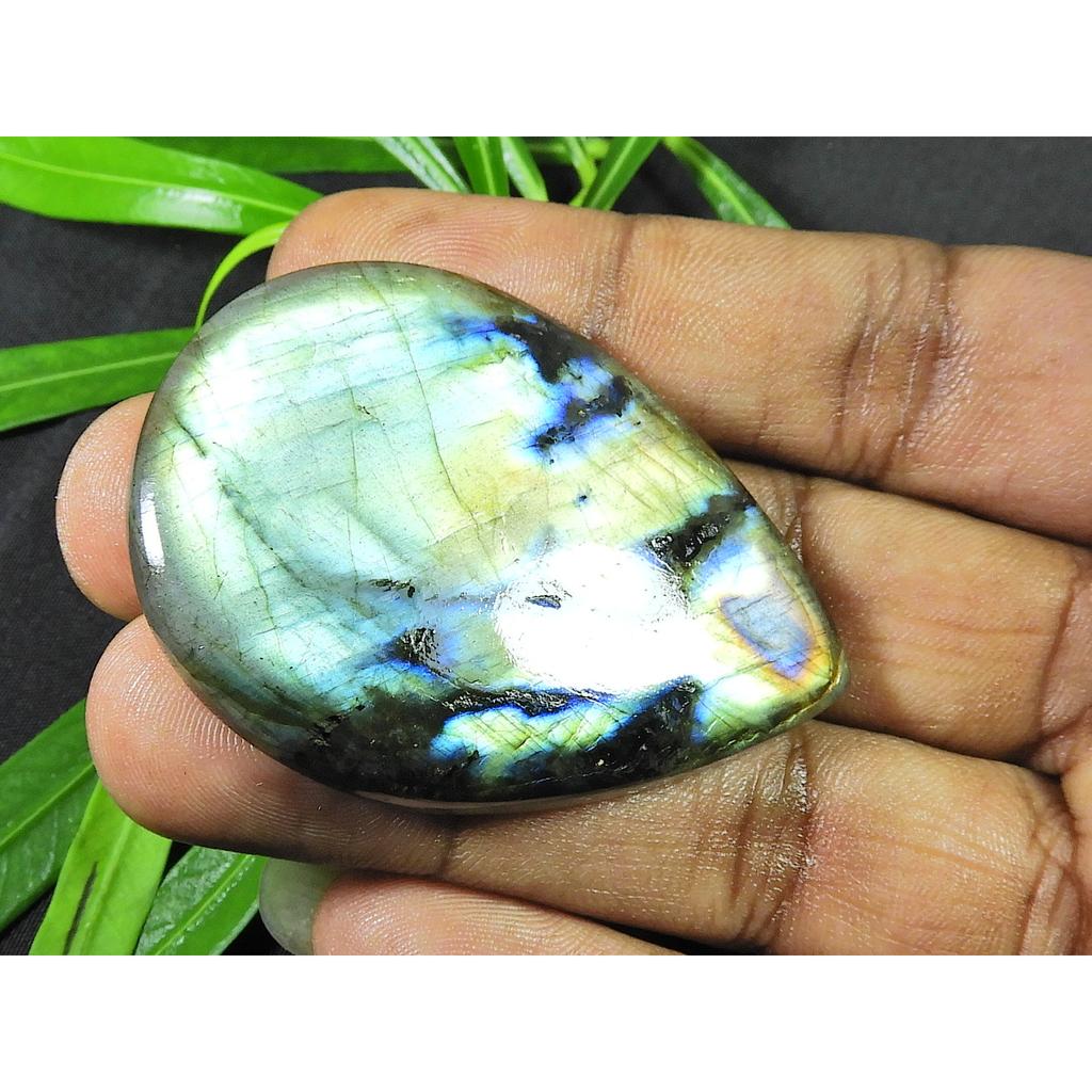 40X55MM Natural Purple Labradorite Pear Cabochon Loose Gemstone 45Cts. SK-4227
