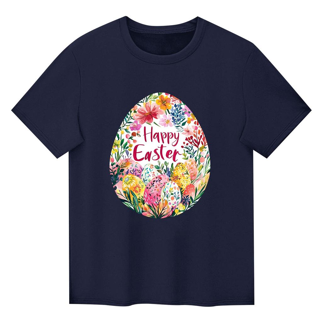 Children's Printed Short Sleeved Round Neck Casual Comfortable Loose Lightweight Top