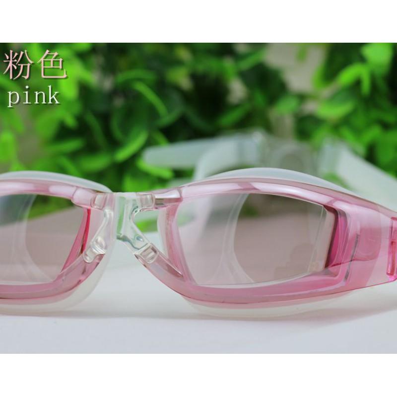 Premium Anti-Fog Waterproof Large-Frame Prescription Non-Prescription Swim Goggles Adults Unisex Black Blue Pink
