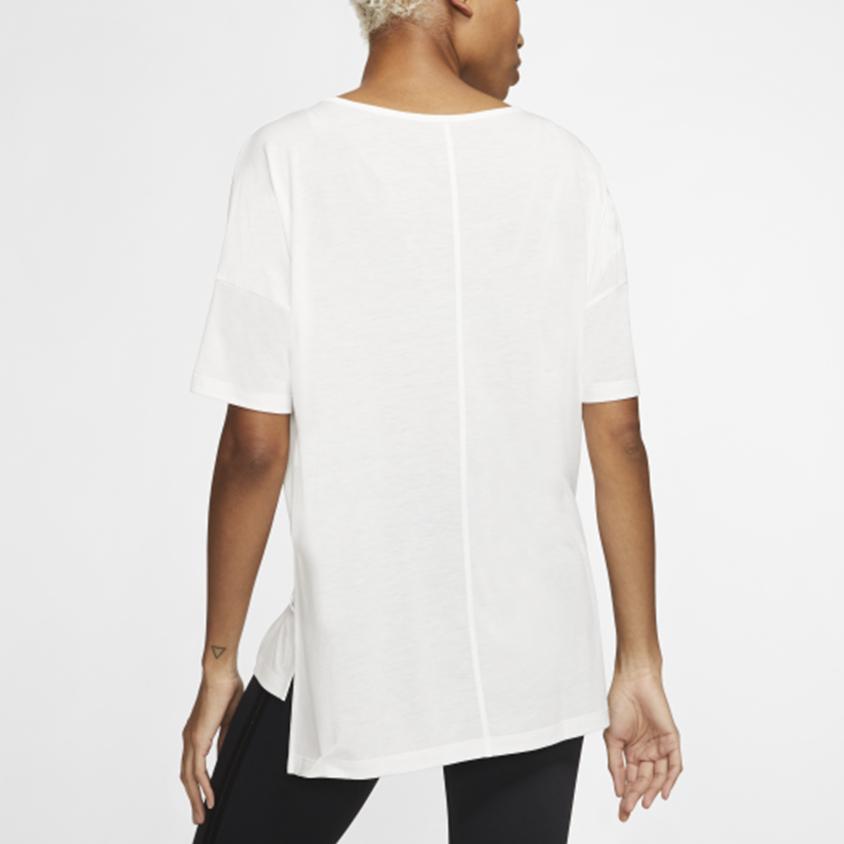 Nike Yoga Fitness Short Sleeve T-Shirt Women Tops White CJ9327-121