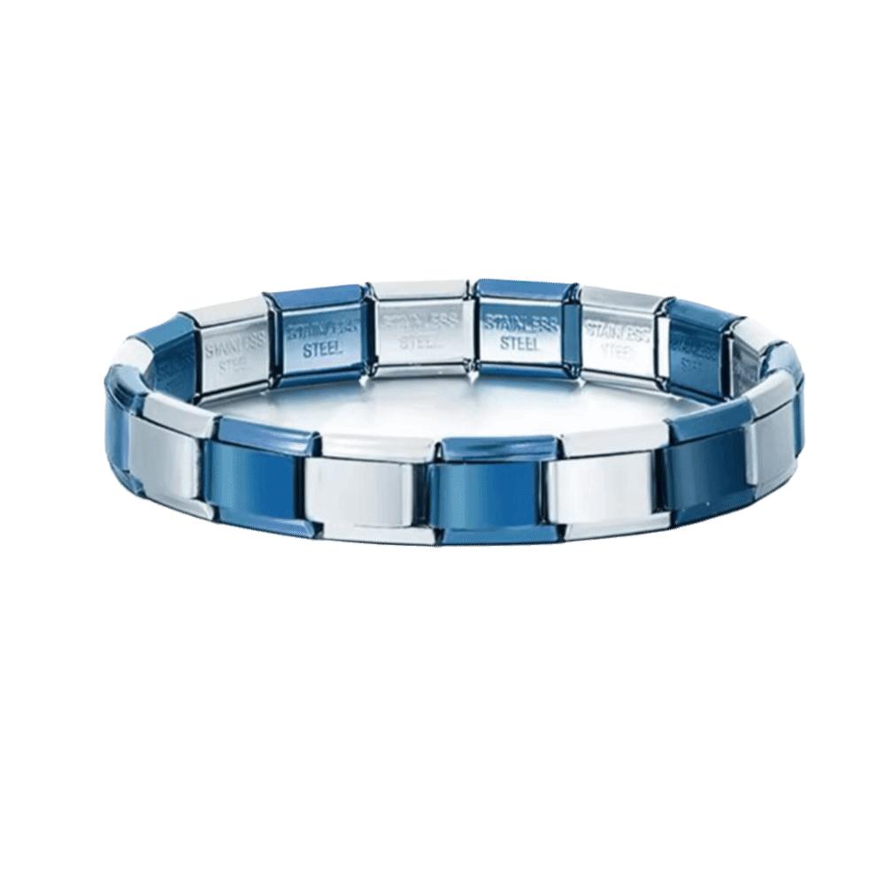 Stretchable Italian Chain Link Bracelet Square 9mm Modular Stainless Steel Bracelet Jewelry Making HipHop Elastic Hand Chain