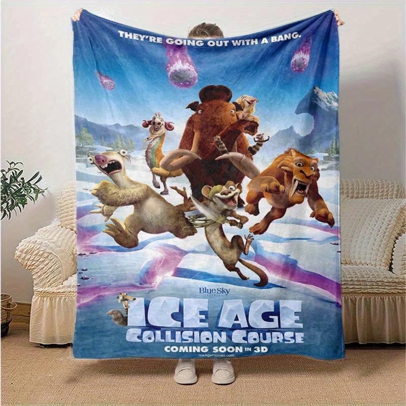 1 pezzo, Avventura da scoprire con la coperta L'era glaciale, Morbida coperta in flanella per camera da letto, soggiorno, viaggi, campeggio