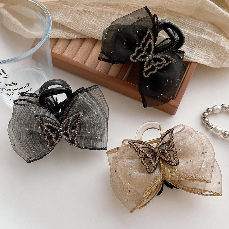 Butterfly Grab Clip For Women Temperament Elegant Mesh Hair Clip  Hair Accessories