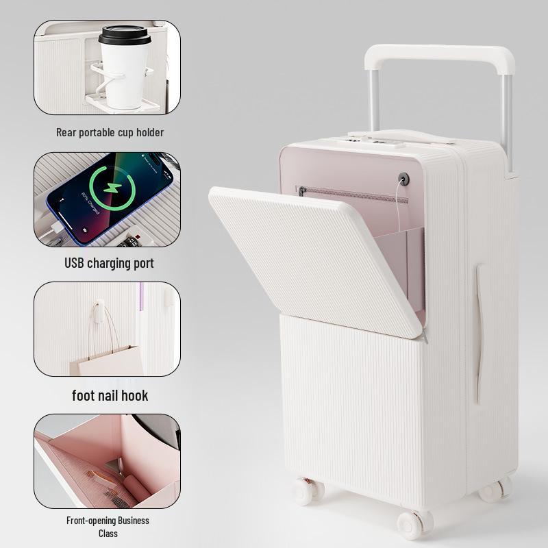 24-Inch Multifunctional Suitcase with Universal Wheels and New Lock System