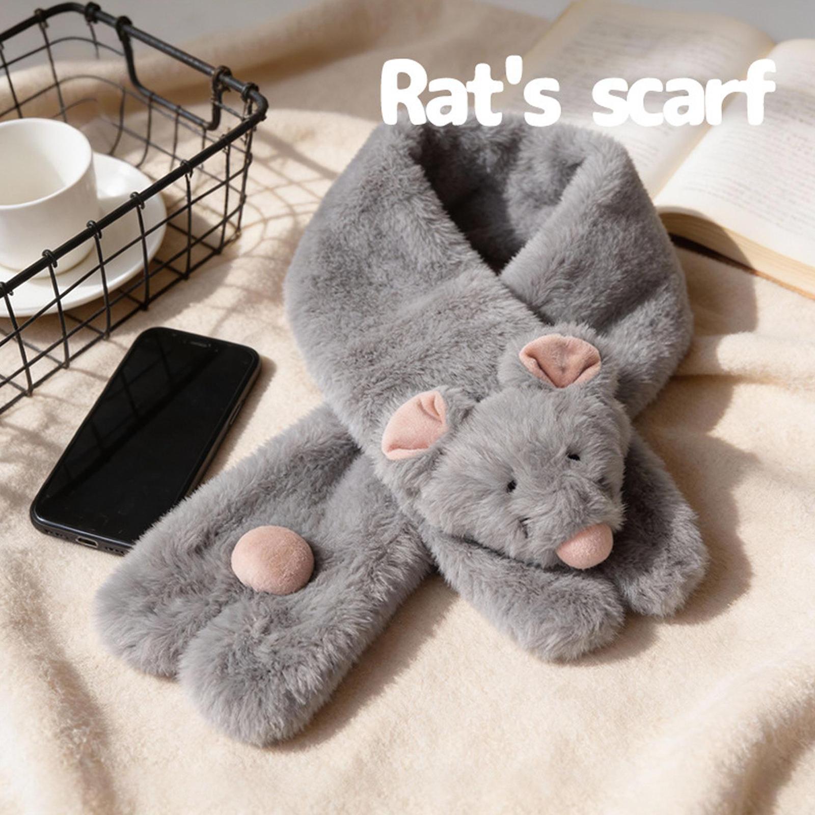 Женский шарф-мышь, Милый плюшевый шарф, Идеальный выбор для зимы. One Size