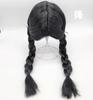 Pigtails Shiny Black Center 40cm for Props Wig, Braids, Hair, Part, Long, Long, Schoolgirls, Cosplay, Theater,
