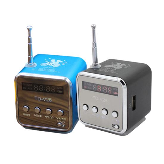 AUX TD-V26 přenosný mini FM TF zvukový stereofonní rádiový reproduktor