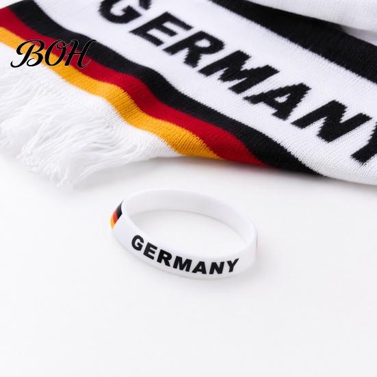 Kids And Adult Wristband Soccer Silicone Bracelet, National Flags Adjustable Wristbands with Breathable Band Snap Buckle for Sports Events,