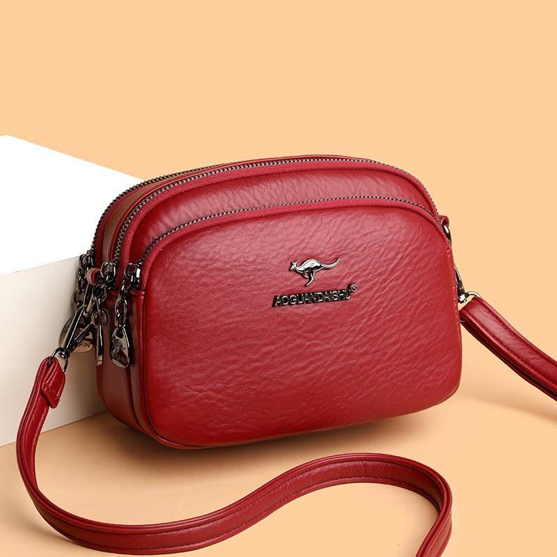 Three-layer Bag Women's Fashion Multi-compartment Simple Shoulder Bag Large Capacity Versatile Messenger Mother Bag Tide