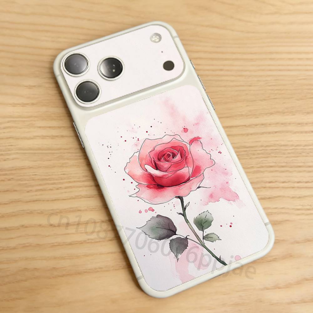 Abstract watercolor flowers For iPhone 17 Pro /Pro Max Battry Back Cover with Camera Decal Skin Rear Protective Sticker Film