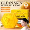 Sadoer Honey Milk Moisturizing Bubbling Soap Skin Whitening Facial Soap Deep Cleansing Body Face Wash Foam Solid Facial Cleanser
