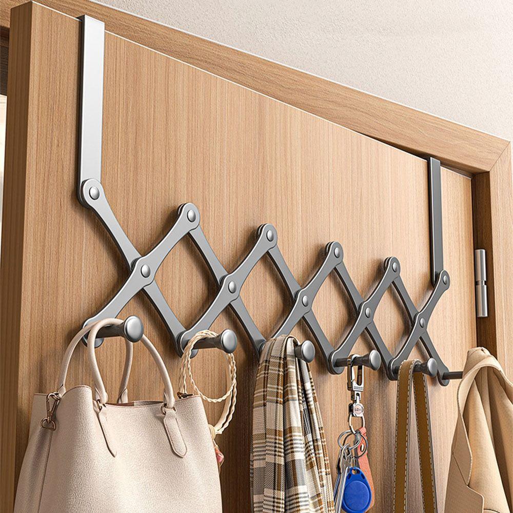 No-Punch Clothes Coat Hooks Carbon Steel Clothing Hangers Door Hooks Hanger  Kitchen Supplies