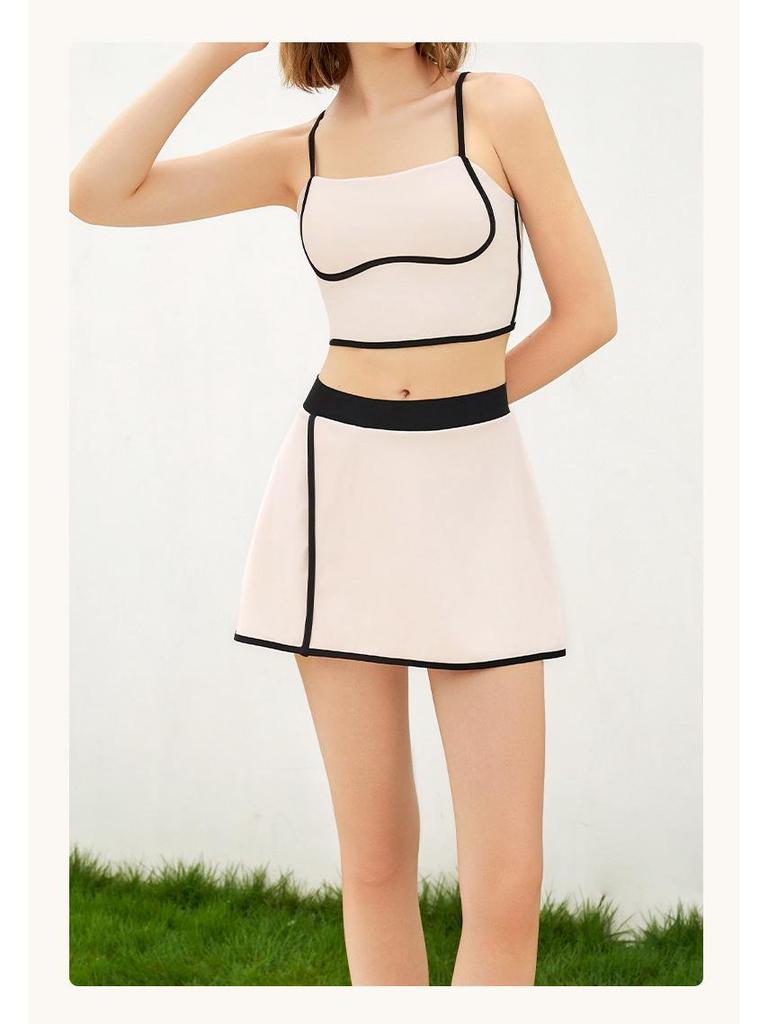 2025 Sommer Colorblock Schnelltrocknender Damen Sport Skort - Hochelastische Yoga- & Fitnessbekleidung