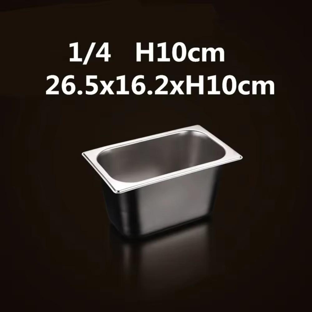 304 Edelstahl 1/9 1/6 1/4 1/3 1/2 Lebensmittelpfanne mit Deckel Leicht zu reinigendes rechteckiges Tablettbecken Verdickte GN-Pfanne Chafing Buffet