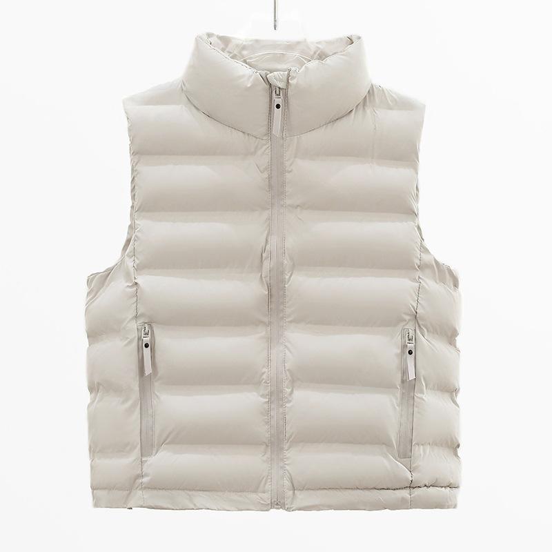 Hot-selling stand-up collar, pressed glue and locked velvet vest for women, sleeveless cotton vest, multi-color supply stall.