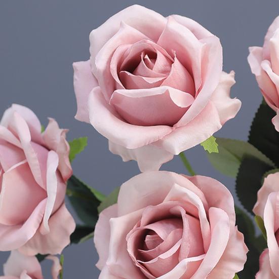 Artificial Rose 10 Head UV Resistant Fake Silk Flower Valentine's Day Wedding Party Table Centerpiece DIY Vase Faux Bloom Decoration