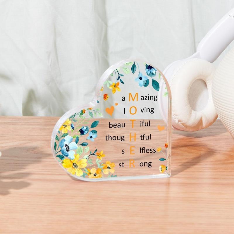 Inspirierende Acryl-Mama-Dekoration – Erstaunliches, liebevolles, selbstloses Schild. Dankeschön-Geschenk zum Geburtstag der Mutter, Florales Briefbeschwerer.
