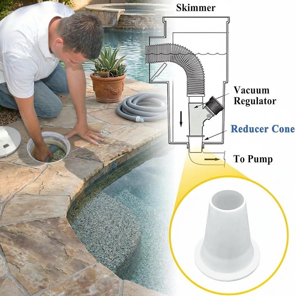 Replacement Cone Reducer Compatible with For Pentair GW9000 GW9015 For Kreepy Krauly SandShark PoolShark Units