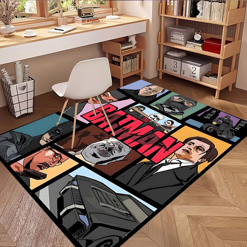 Batman Print Rug, Washable Floor Carpet, For Entryway Dorm Laundry Room Office Study, Home Decor Birthday Christmas Gift