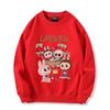 Retro cute cartoon Labubu printed loose round neck sweatshirt men's and women's winter new tops