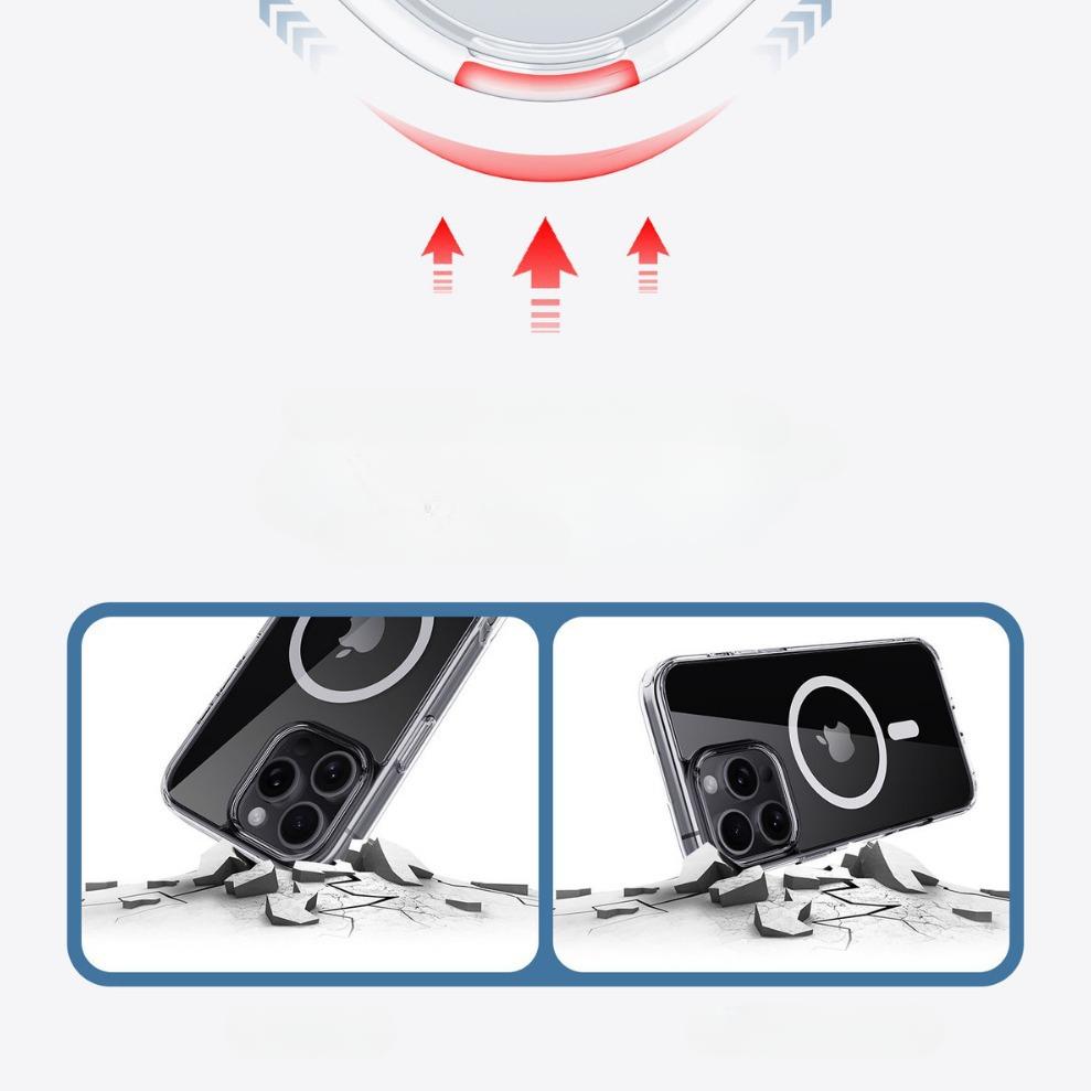 Transparent Phone Case For 17 16 Pro Max 13 12 Mini 11 14 15 Plus 16E 17 Air For Magsafe Wireless Charger Magnectic Cover