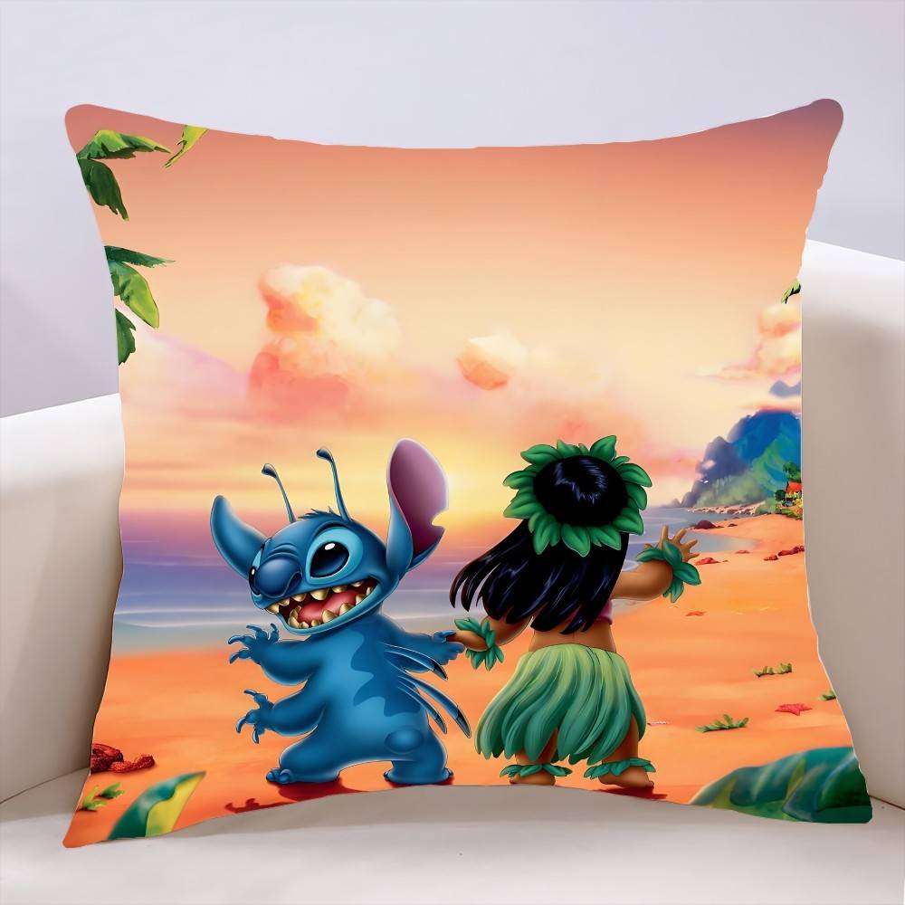 L-Lilo CartoonS-Stitchs Pillow Case Cushion Cover Soft Cute Throw Pillow Case For Car Sofa Pillowcase Polyester With Zipper