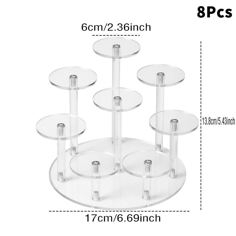 Multifunctional Acrylic Storage Display Rack With 6/8/10 Base Suitable For Displaying Small Statues Jewelry And Cosmetics