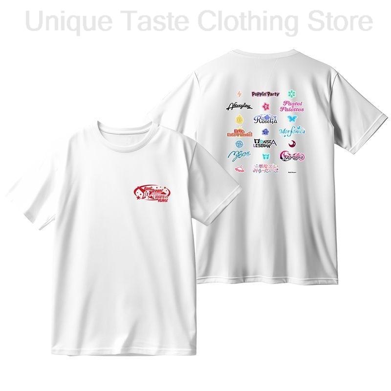 BanG Dream 10th Anniversary LIVE Same T Shirt Harajuku Cartoon Anime Fashion Tshirt Unisex Women Cotton Short Sleeve Tee Tops S