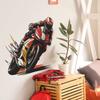 Motorradfahrer Wandaufkleber Selbstklebend Abnehmbar für Schlafzimmer Wohnzimmer Garage Heimdeko Kunst