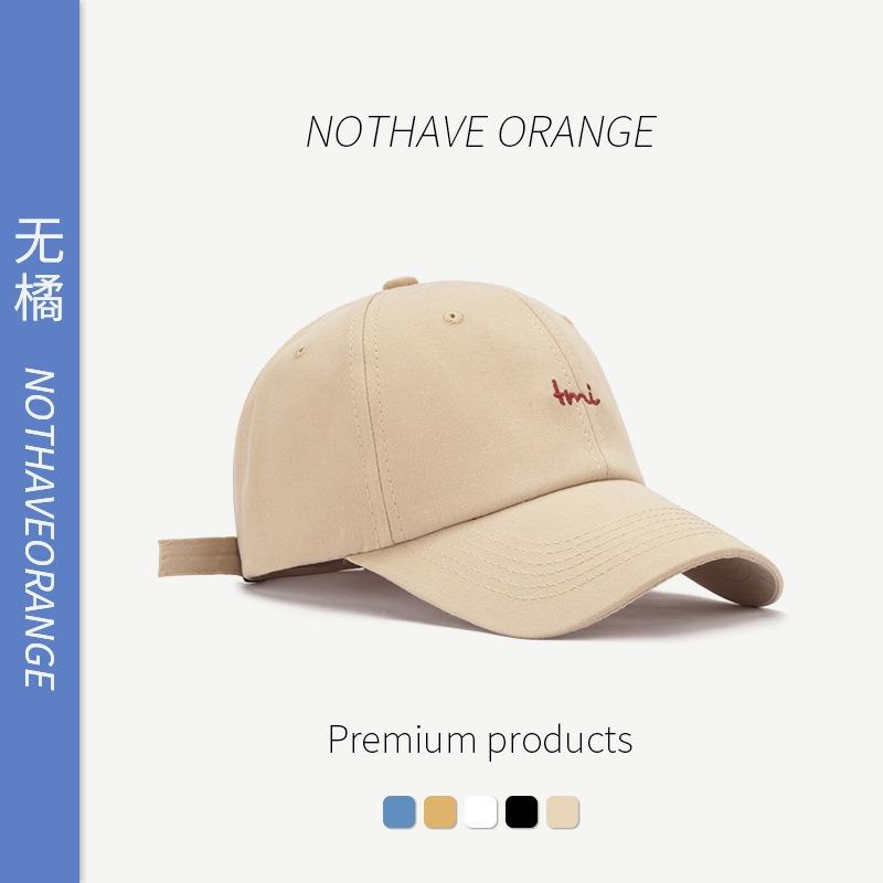 

Wide brim baseball cap women s face small spring summer blue embroidery trendy black cap men Adjustable