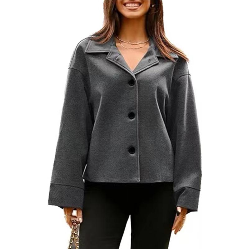 Women's Casual Professional Buttoned Long Sleeve Short Suit Jacket