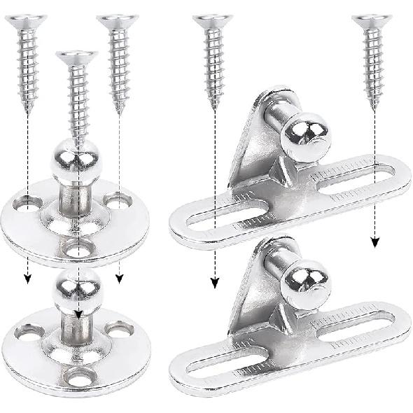 OTUAYAUTO YAQLS06 Angled Gas Strut Mounting Brackets - 10Mm Ball Stud With Screws (Pack Of 4)