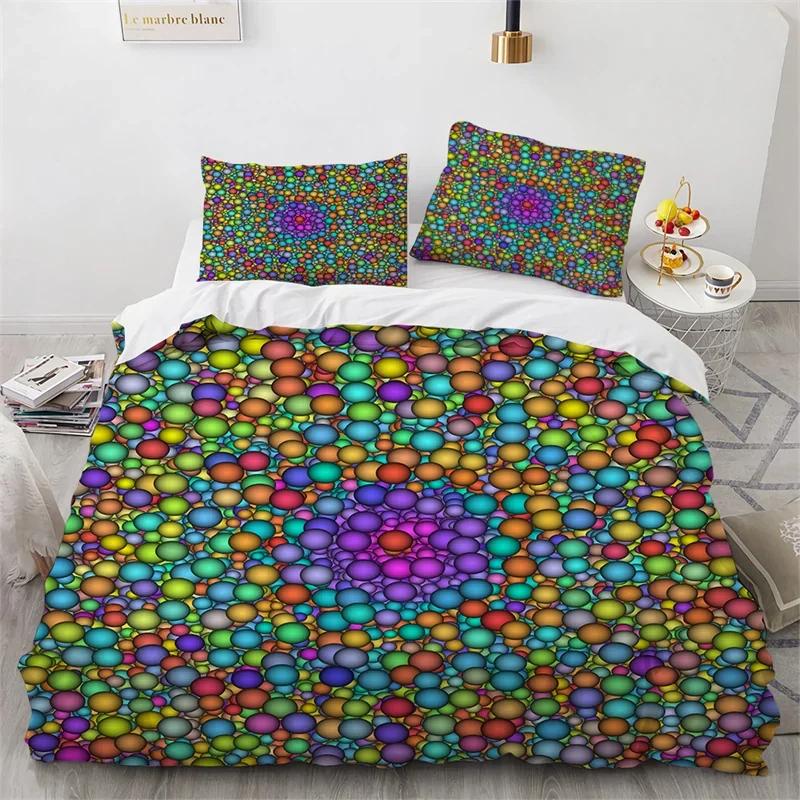 Abstract Geometric Duvet Cover Queen Psychedelic Spiral Swirl Bedding Set Microfiber Quilt Cover For Kids Teen Girls Room Decor